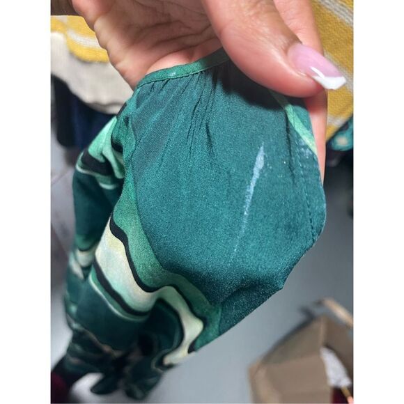 Forever 21 Contemporary Green Striped Halter Keyhole Sleeveless Mini Dress XS - Picture 3 of 16